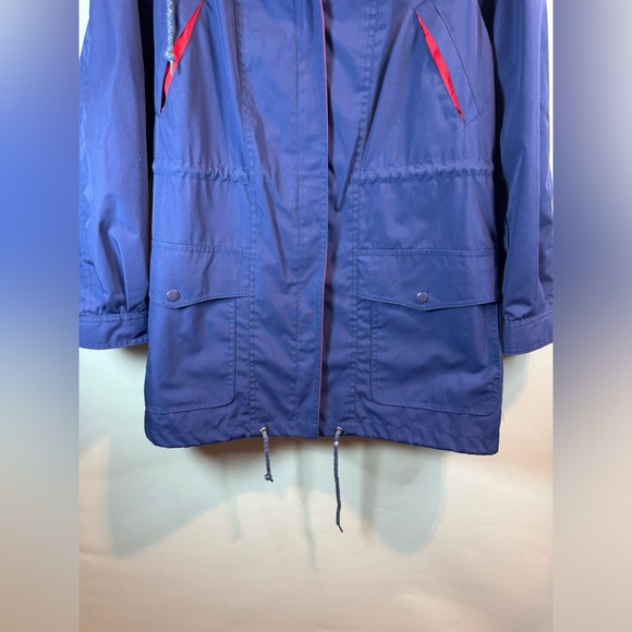 R.O.C Made In Taiwan Windbreaker Coat Rain Jacket Blue Pockets Size 8 Adjustable - Picture 3 of 16